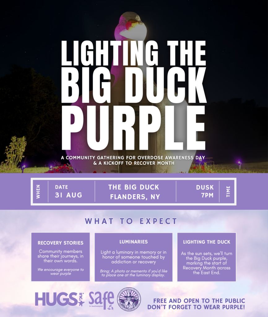 The Big Duck to Light Up Purple in Recognition of Overdose Awareness & Recovery Month • Southampton, NY
